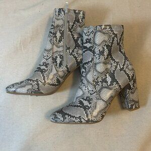 Top Moda - Snakeskin Ankle Boot - Size 10